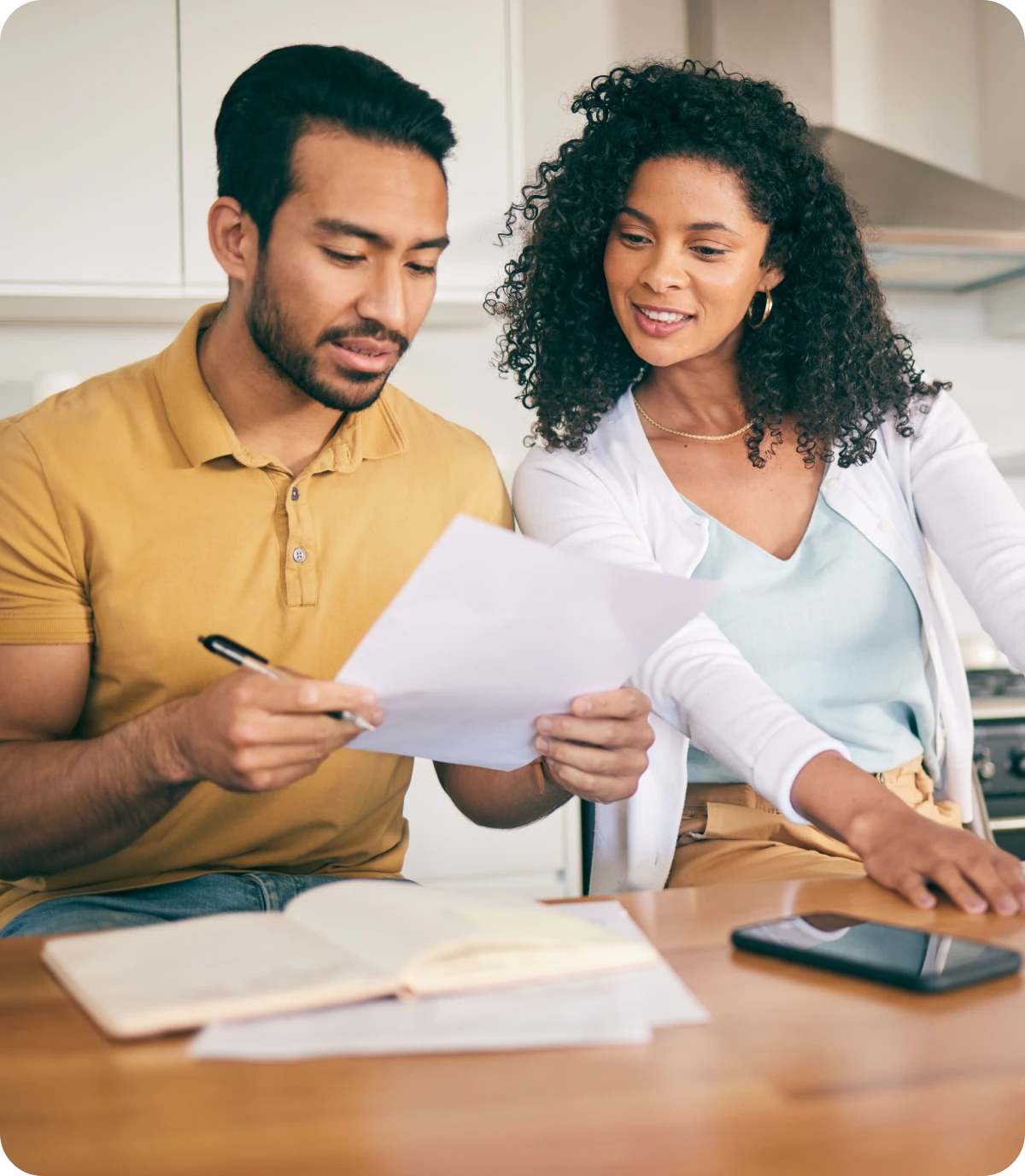 Pair analyzing financial documents together